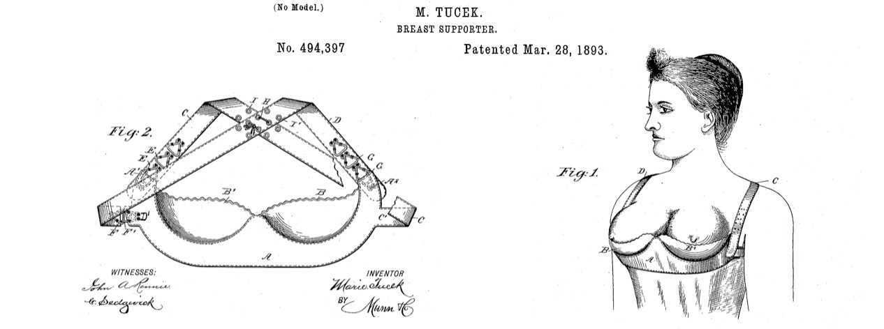 V roce 1893 si Marie Tucek, američanka českého původu, nechala patentovat první moderní podprsenku s ramínky a zapínáním na háčky.